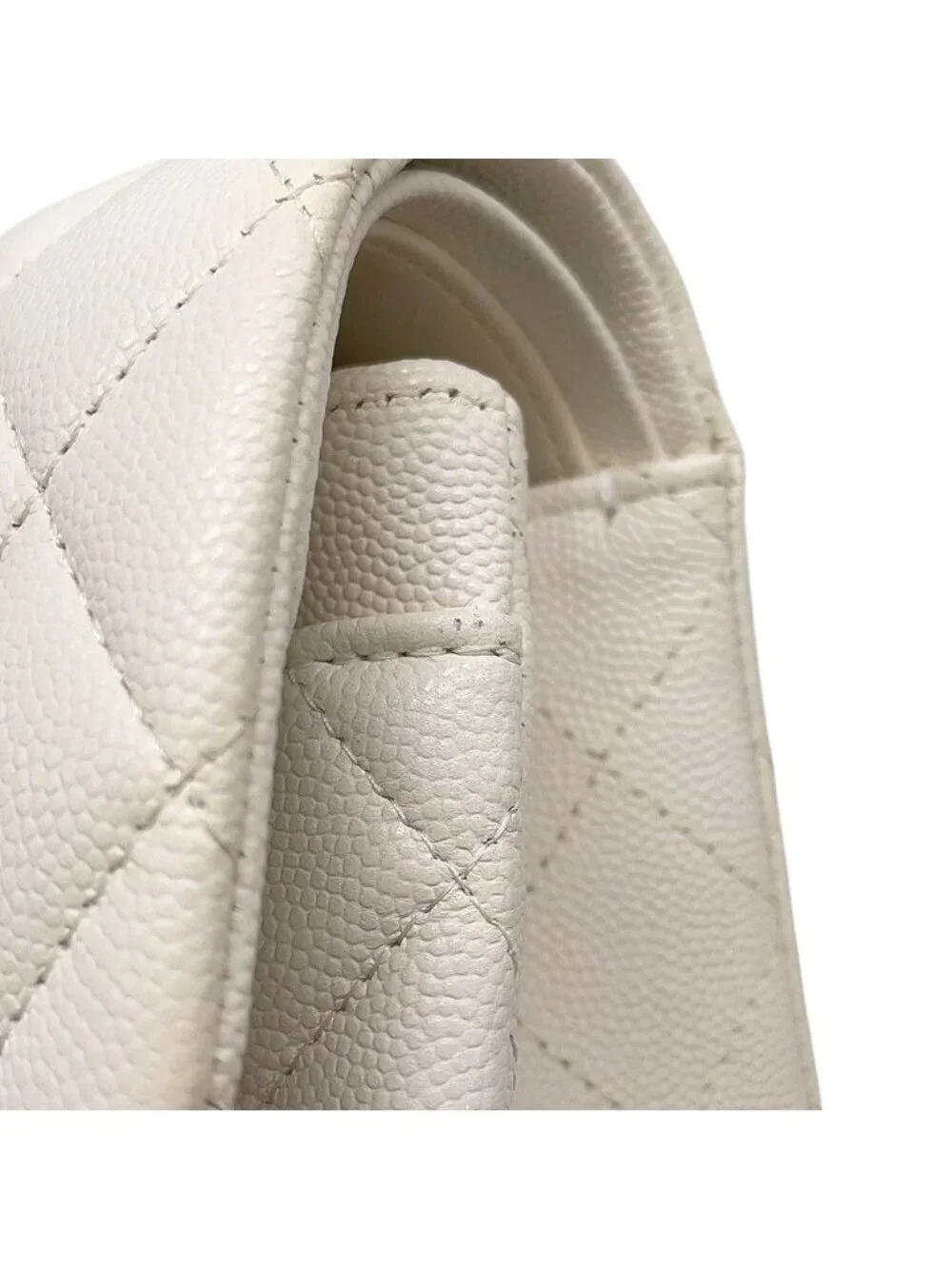 Chanel Chain Shoulder Bag Quilted 23 CC Logo Double White